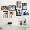Set of 3 Magnetic Wall Frames - Self-Adhesive, Vertical Photo & Document Display, Matte B/W