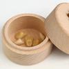 Wood Baby Teeth Box Cartoon Cute Round Small Lost Tooth Keepsake Storage Saver Container Box Birthday Baby Shower Boys Girls Gift