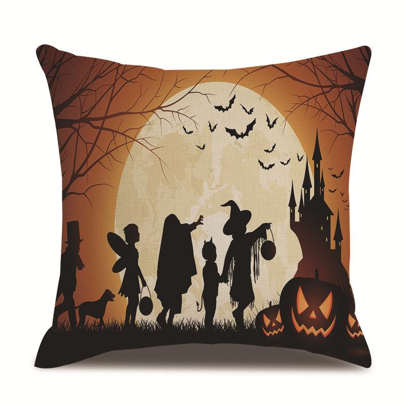 Halloween Linen Pillow Cover Printed Pillow Supply Cushion Cover