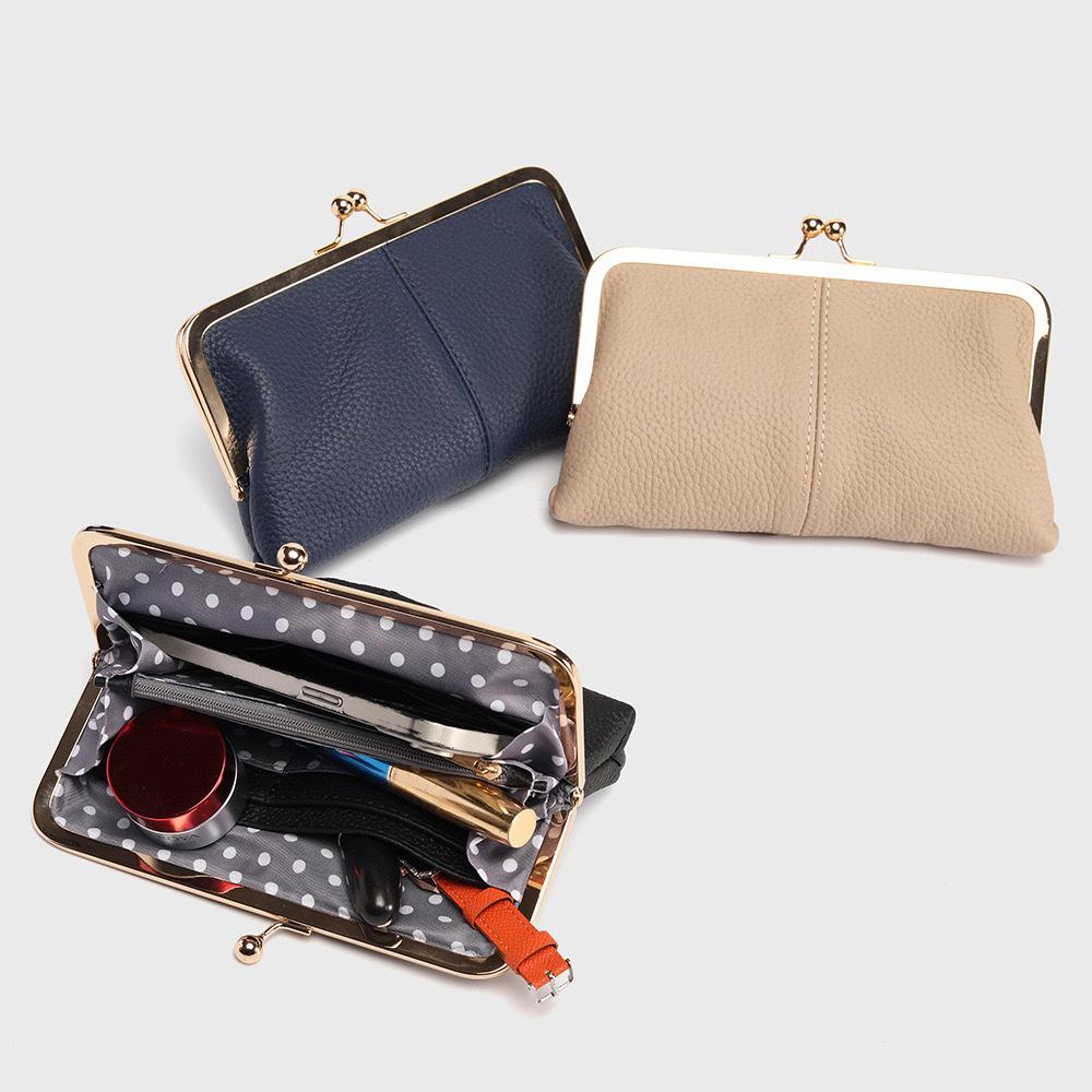 Retro Women's Long Clutch Bag with Folding Clasp and Ample Storage