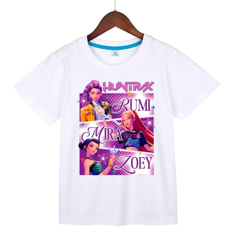 Kids Clothing KPop Demon Hunters Fans Gifts Kids Clothing Fashionable Casual Tops 2025 Hot Film Soft Cotton T-Shirt For Girls