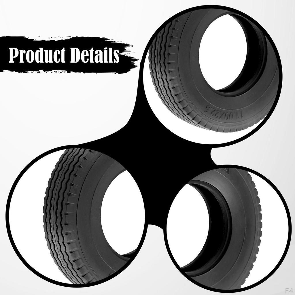 Hardened Rubber Wheel Tire High Grip Replacement Repair Parts for 1/14 Scale RC Vehicle