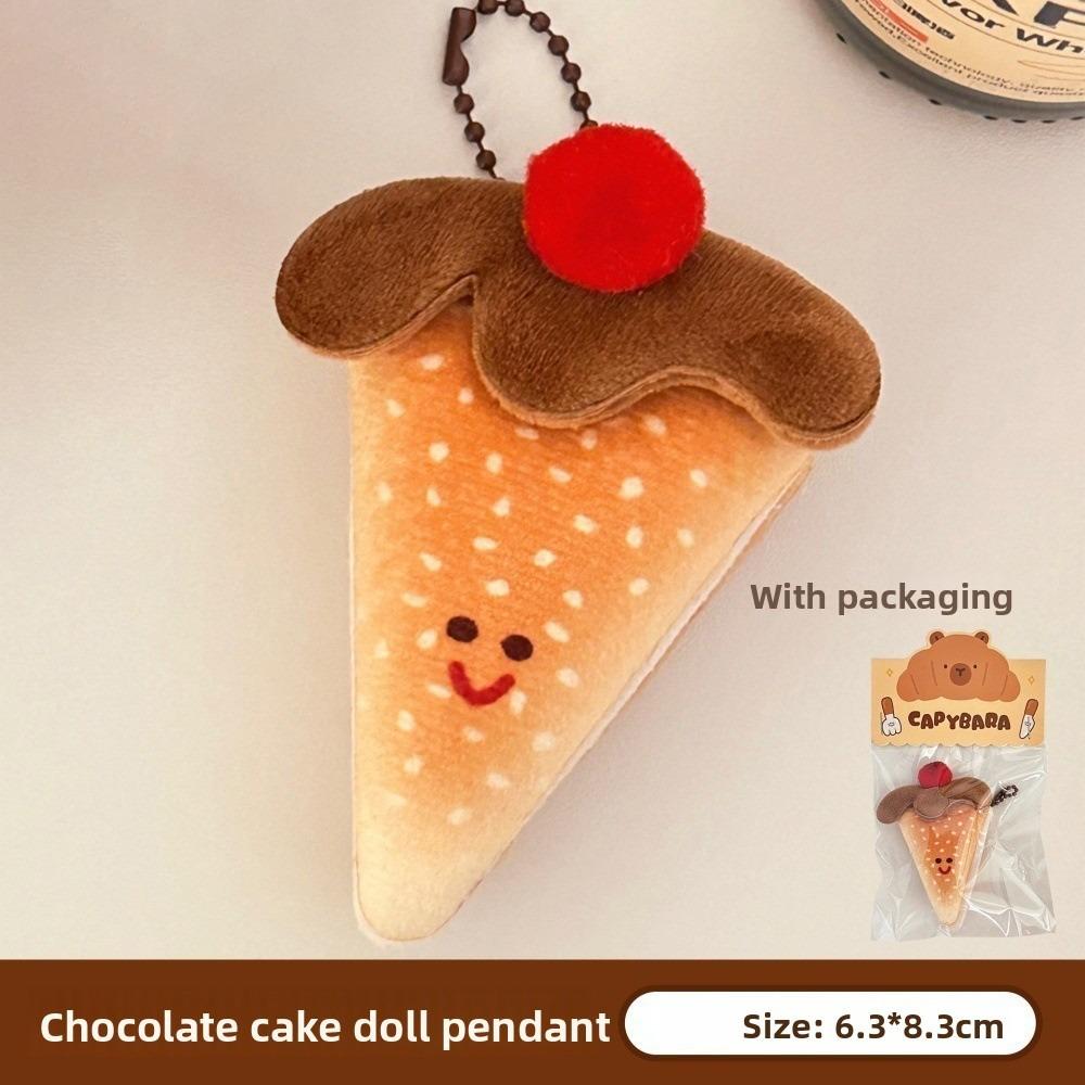 New Plush Funny Food Doll Dessert Cartoon Bread Charm Doll Keychain Cute Kawaii Backpack Girl