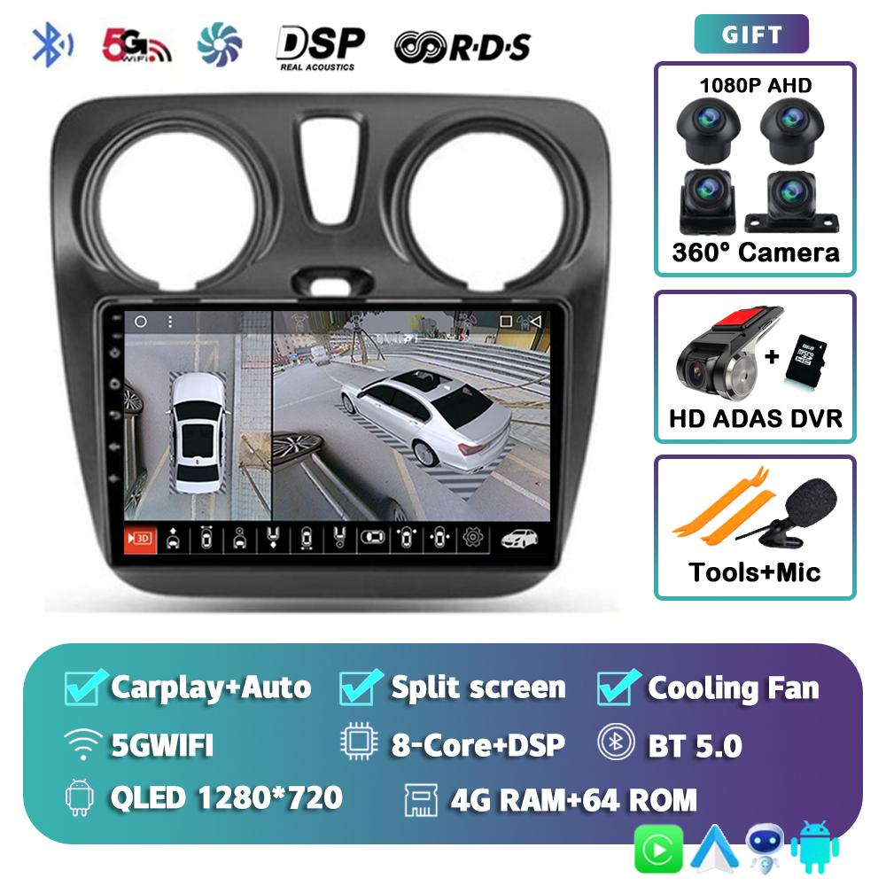 Android 14 Auto Carplay Car Radio For Renault Lodgy Dacia Dokker 2012 - 2020 Multimedia Video Player Navigation GPS Stereo Audio