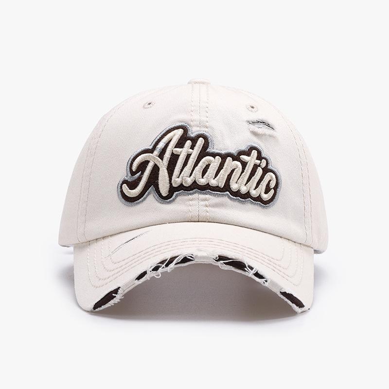 Baseball Cap Women's Soft Top Outdoor European and American Letter Embroidery Men's Hat Fashion Soft Top Washed Big Head Circumference Cap