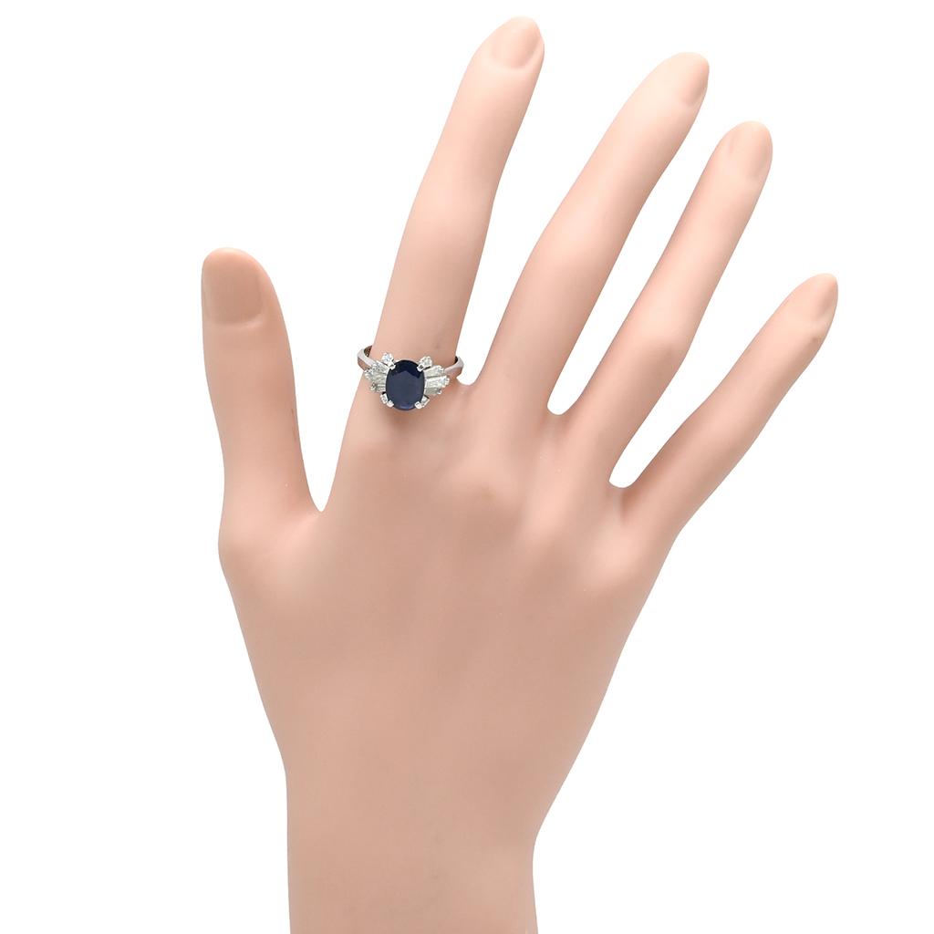 NON BRAND - Blue sapphire 2.26ct, diamond 0.64ctRing ring Pt900/sapphire #14(JP Size) Array