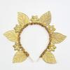 Golden Sun Goddess Crown Handmade Head Hoops  Women Girl Hair Accessories