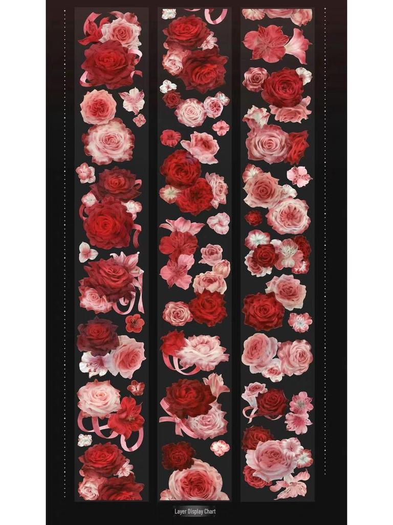 Falling Sunset Tide Washi Tape & Stickers for Journals: Flowing Hemp Ancient Style