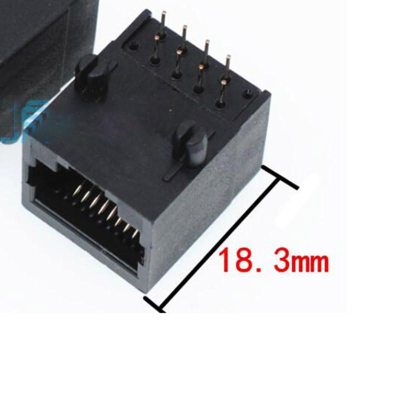 RJ45 Network Socket Female 8P8C In-line Vertical RJ45 90 Degree Full Plastic