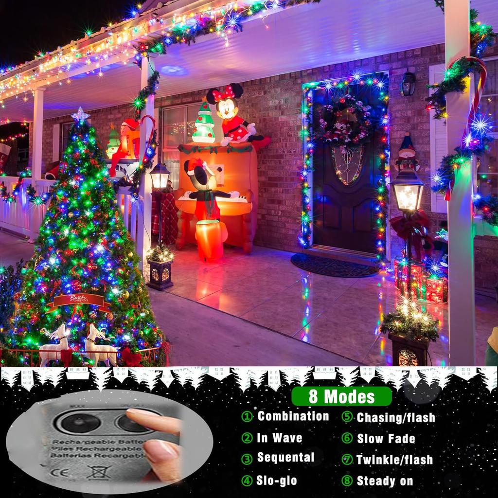 Solar Fairy Lights Outdoor Lamp Super Bright Solar String Lights Outoor 8 Modes LED Lights for Garden Patio Christmas Decoration