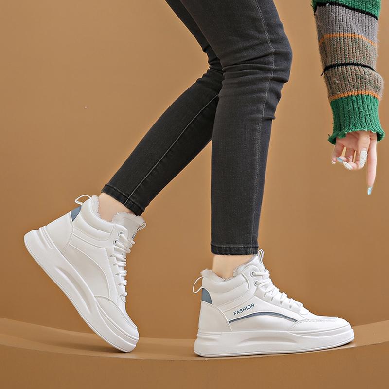 Wollfleece Schuhe Damen Anti Kalt Warm Sport Winterschuhe Stiefeletten Damen Verdickt Warm Schnee