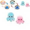 Adorable Juguete de Peluche de Pulpo Reversible de Doble Cara para Niños con Textura Suave