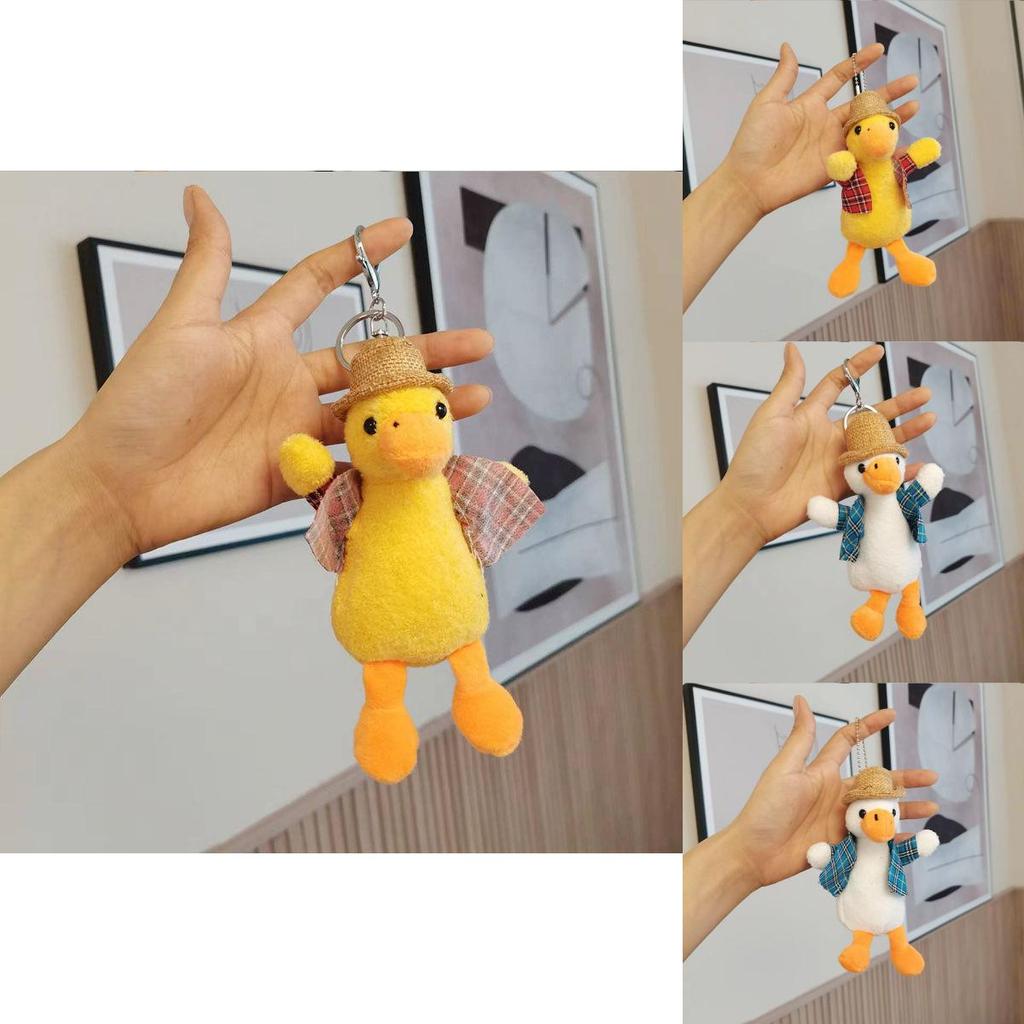 Plush Duck Lovable Keychain Soft Stuffed Animal Key Ring Bag Ornament