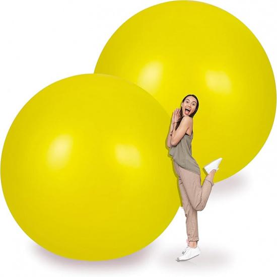 Leitee 2 Pcs 72 Inch Giant Balloons Round Latex Large Human Egg Jumbo Balloons Inflatable Air Decorations for Birthday Party Wedding Engagement(Red)