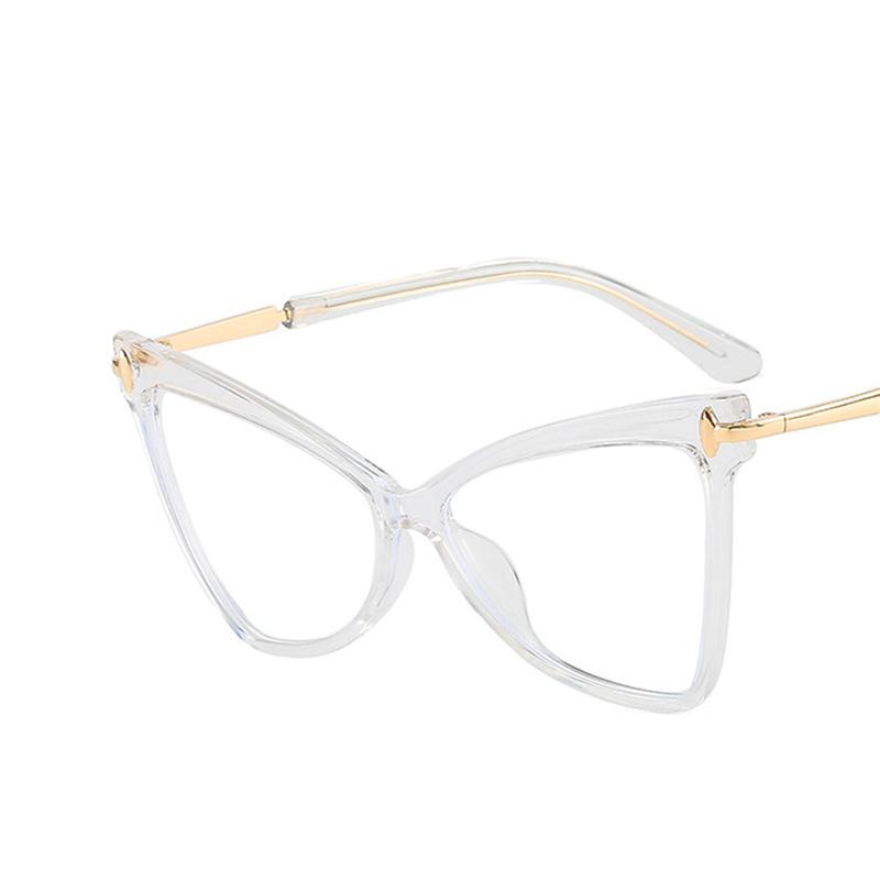 Cat Eye Oversized Glasses Frame TR90 Lightweight Fashion Butterfly Computer Glasses Triangle Eyewear for Women