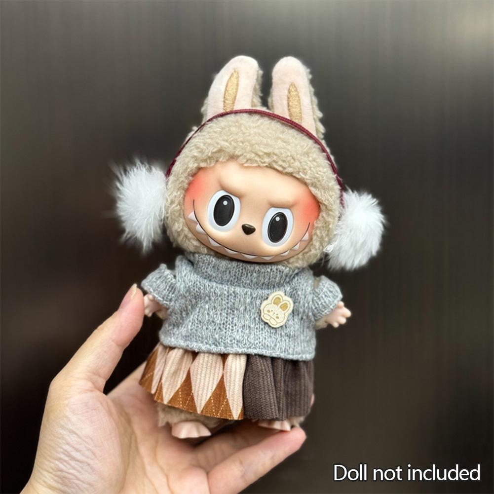 Pro 17 cm Labubu Oblečení pro panenky Módní Oblečení Mikiny Oblečení pro panenky Barevně sladěné Mikiny Panenky Doplňky Roztomilé dekorace Malé utěrky