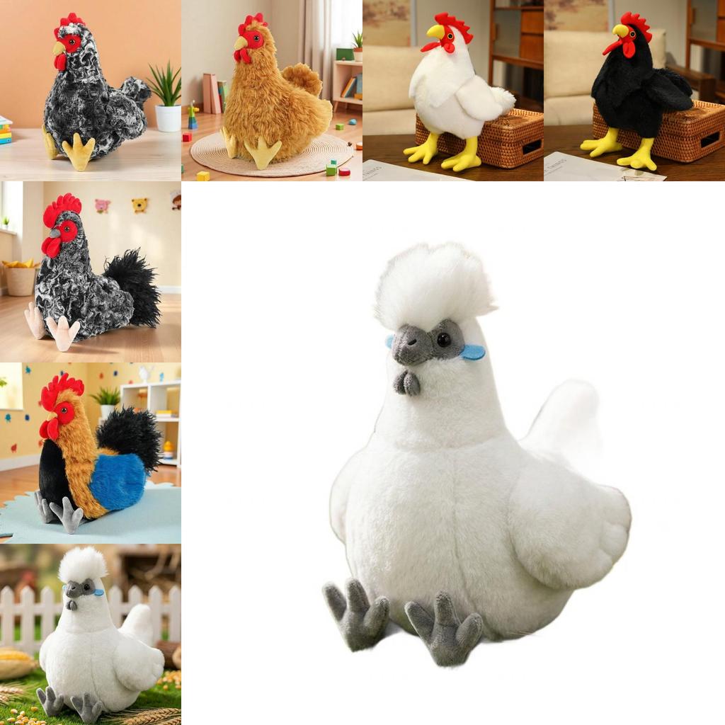 Plush Chicken Toy With Polyester Fiber Fill For Kids And Adults