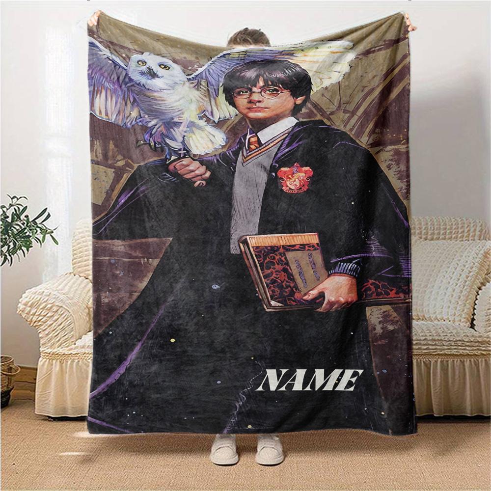 Custom Name "Harry Potter Sorcerer's Stone" blanket for Couch & Bed, Plush Cozy Fuzzy Blanket Super Soft & Warm Blankets for Fall and Winter. 090895