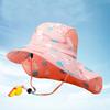 Kids UV Protection Sun Hat With Cape Quick Dry Breathable Beach Cap Summer Printed Outdoor Shade Headwear For Boys Girls