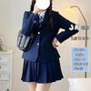 KALAOK School Uniform Cosplay 5-Piece Set Size S Navy Girls Women's Blazer Skirt Bow Tie Badge Japanese