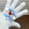 Niedlicher Babyrobben-Schal Schneemann Plüschhandschuhe Winter Warm Kälteabweisende Handschuhe Fünffinger-Mode Trendige Handschuhe Mädchenhafte Weihnachtsgeschenke