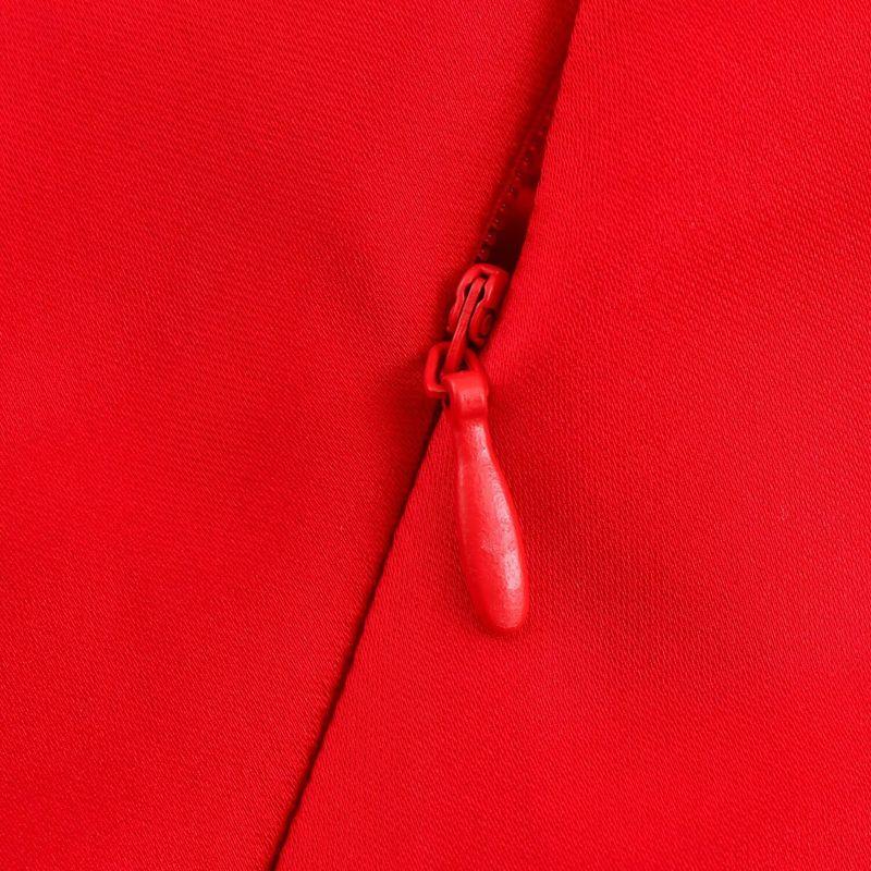 Kaslead New Arrival Women's Clothing Fashion Style Fashion Heart-Shaped Collar Silk Satin Texture Midi Skirt Dress 2451331