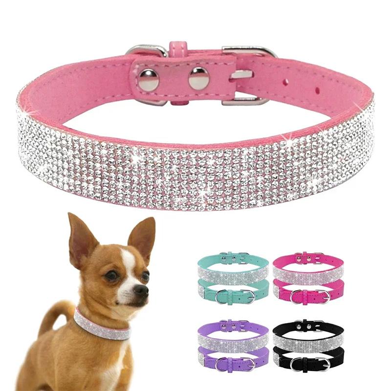 Strass-Haustierhalsband Wasserdichtes Hundehalsband Gravierbare Namensschilder Hundehalsband Haustierzubehör Anti-Verlust Abnehmbare Blume Katzenhalstuch