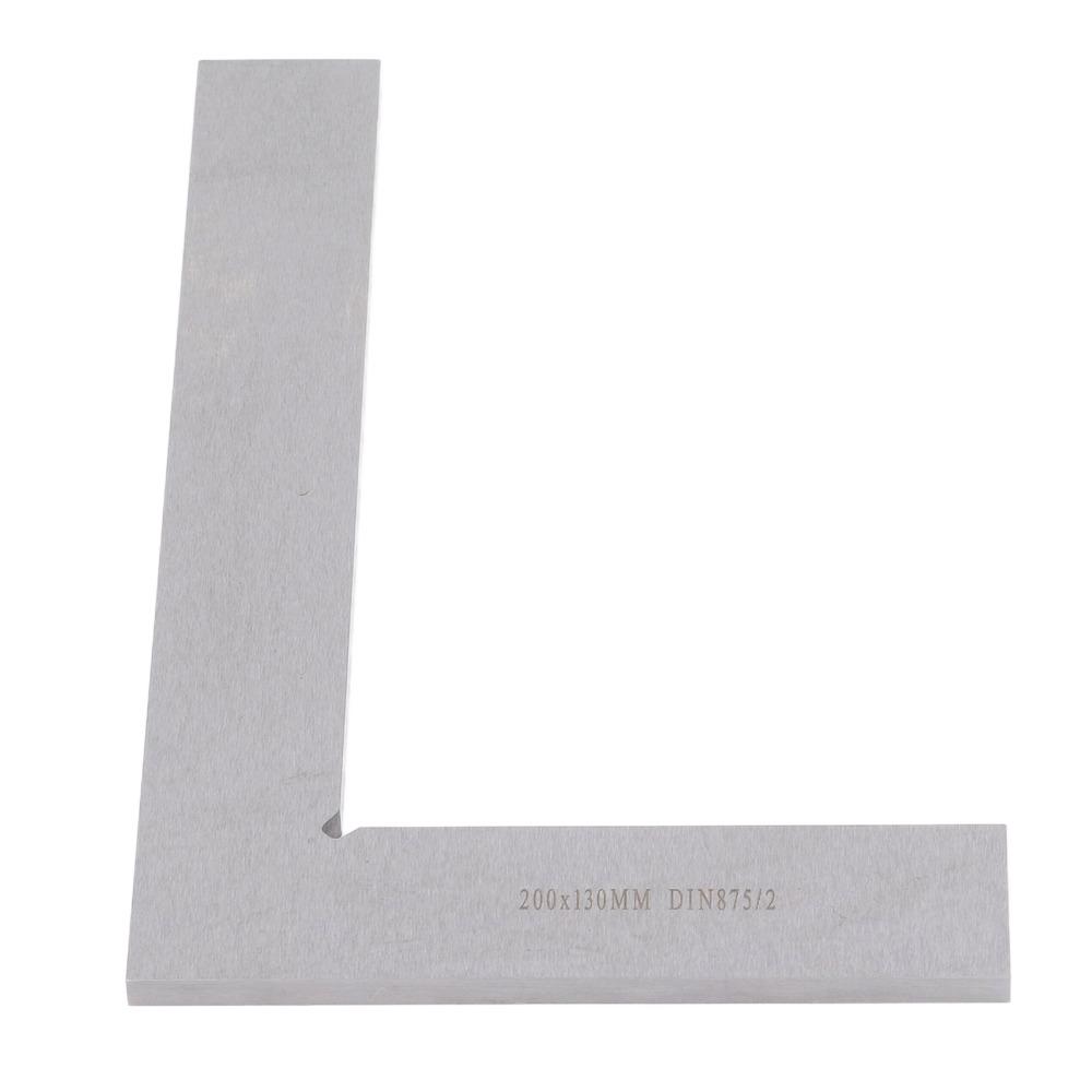 Carbon Steel Machinist Square High Accuracy 200x130mm Engineer Square Ruler 90 Degree Silver Woodworking Square Woodworking