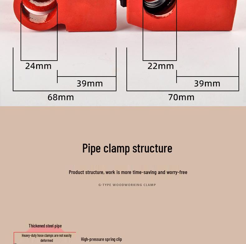 Heavy Duty 1/2 Pipe Clamp Bracket Connector for Quick Fix Clamping
