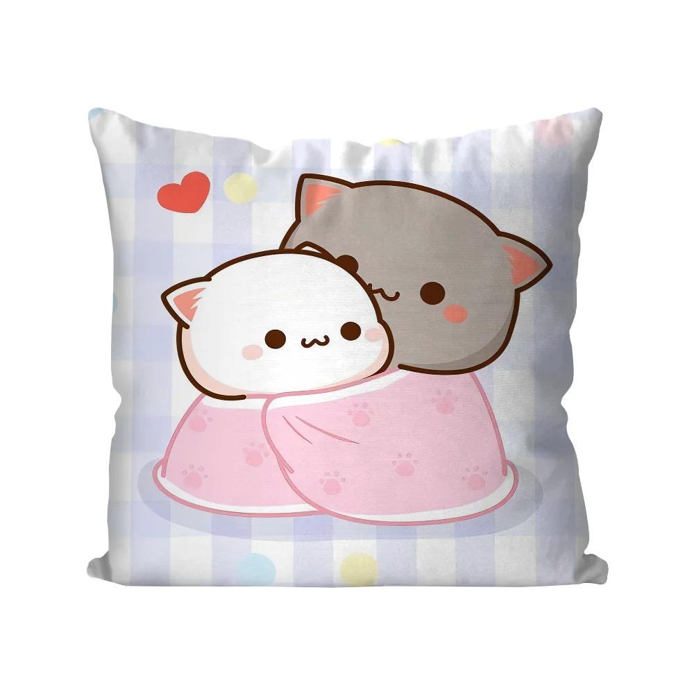 Мультяшный принт кота Декоративная наволочка Постельное белье Домашний декор Подушка Наволочка 16x16Inch