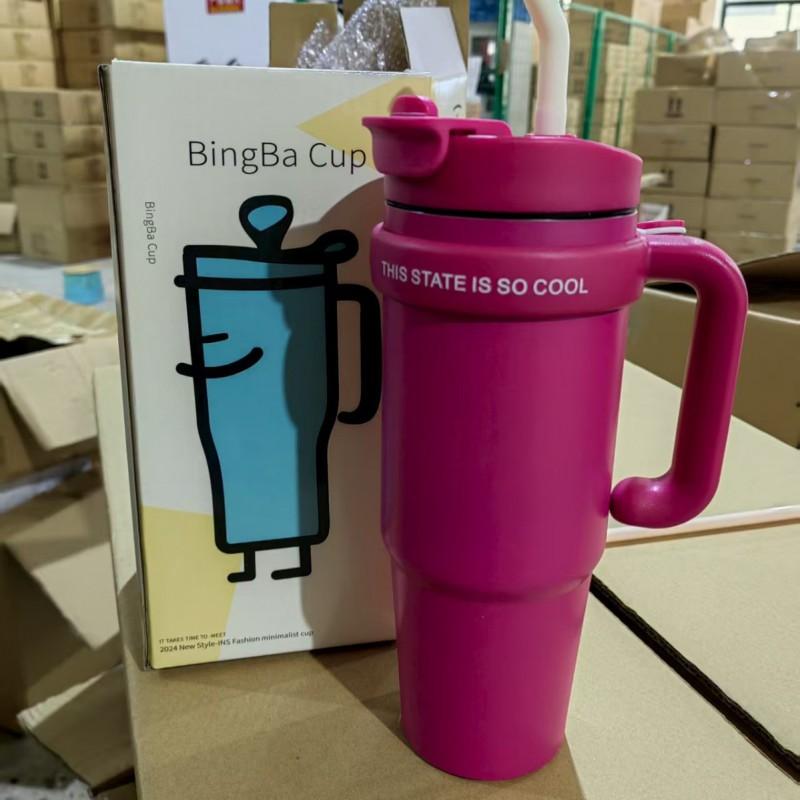 Large Capacity Vacuum Insulated Stainless Steel Travel Mug With Straw 30oz Double Wall Cup Car Office Outdoor Use