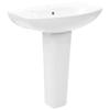 VidaXL Freestanding Washbasin with Pedestal Ceramic White 650x520x200 Mm
