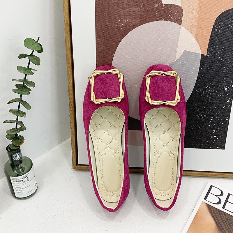 Women's Shoes Flat Shoes Square Toe Slip on Large Size Comfortable Casual Single Shoes Multicolor