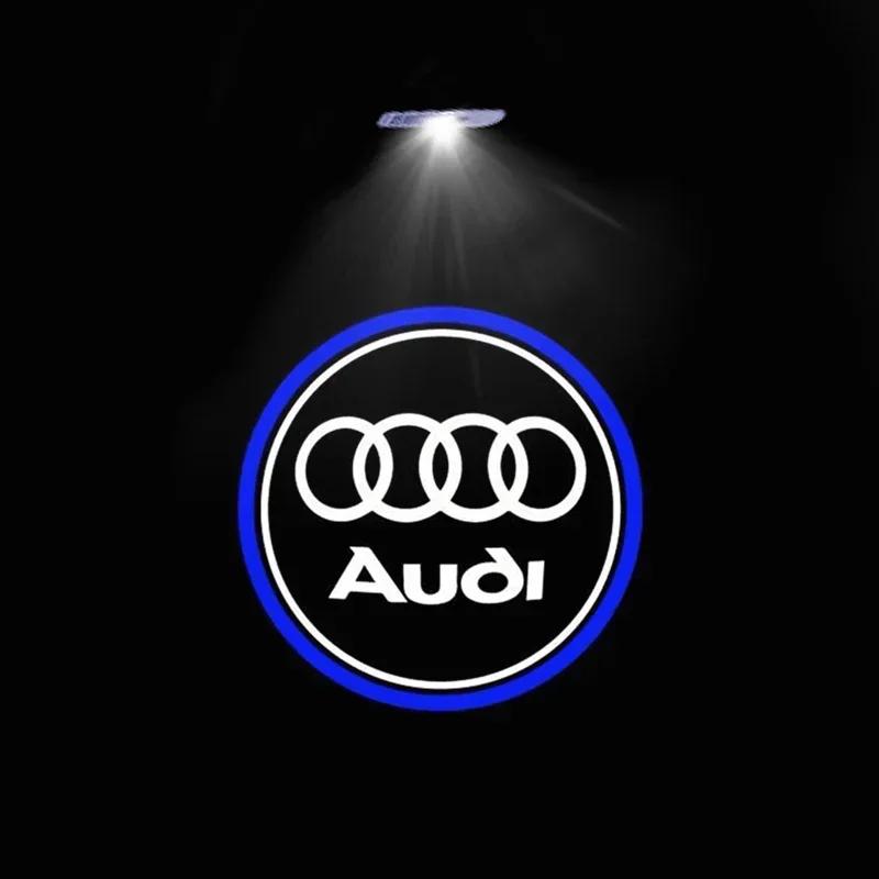 For Audi 8L Led Car Door Logo Welcome Light For Audi A4 B5 B6 B7 B8 B9 A1 A3 8V 8P 8L A6 C5 C6 C7 A5 A7 A8 Q3 Q5 Q7 TT S3 S6 Sline Quattro