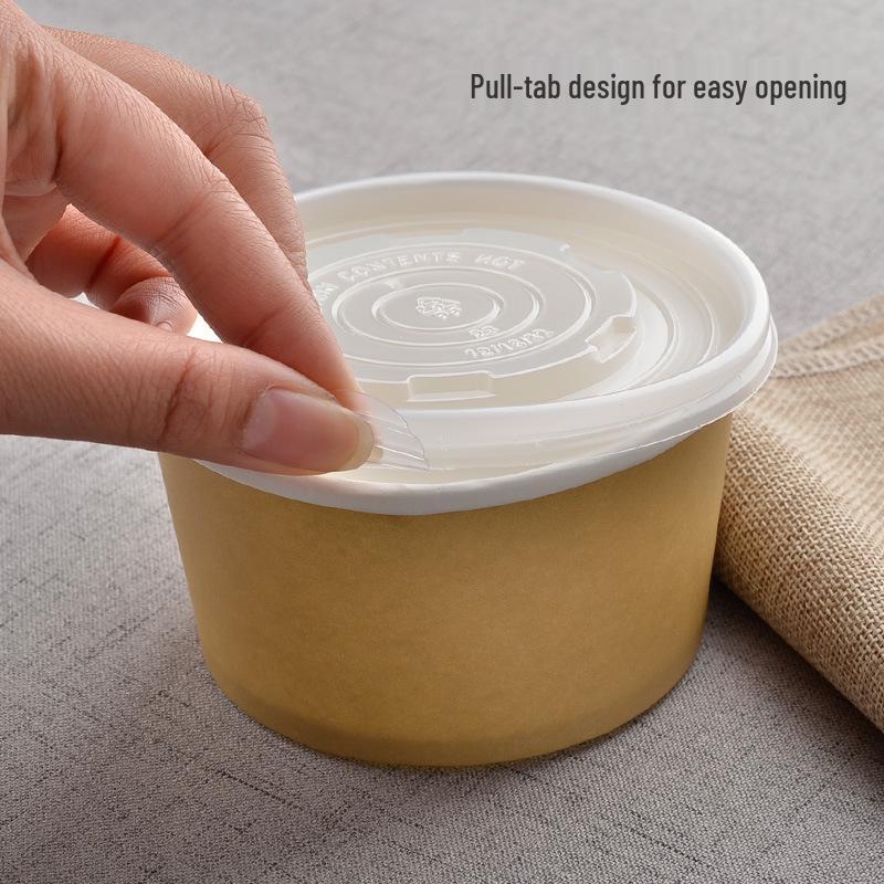 Kraft Color Paper Soup Bowl – Disposable Round Soup Box for Takeout & Fast Food