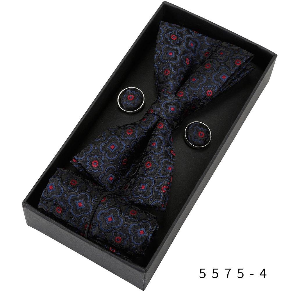 Men's Formal & Casual Bow Tie, Cufflinks, and Pocket Square Set - Korean Style for Weddings & Events