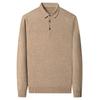 Autumn/Winter Wool Collar Long-Sleeve Men'S Knit Polo Shirt, Solid Color, Middle-Aged Base Sweater, Men'S Wear
