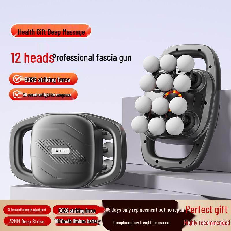 12-głowicowy masażer pistoletowy LCD do głębokiego rozluźnienia całego ciała