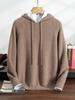 Men's Cashmere Hooded Ribbed Knit Pullover Sweater - Long Sleeve Solid Color, Autumn/Winter Collection