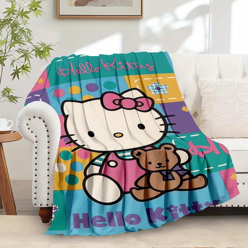

1pc Hello Kitty Flannel Blanket - Seasonal Home Decor, Comfortable Machine Washable, Suitable for All Ages, Ideal Gift for Any Family, Avail 130x150cm