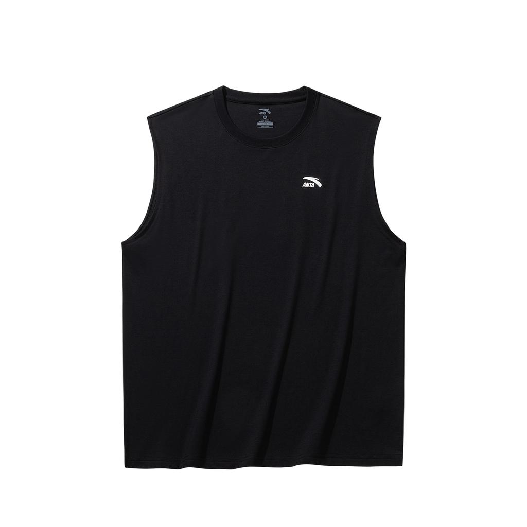 Anta Mens Knitted Sports Loose Tank Top Summer 2026 Men tops Basic-Black 952628115-2