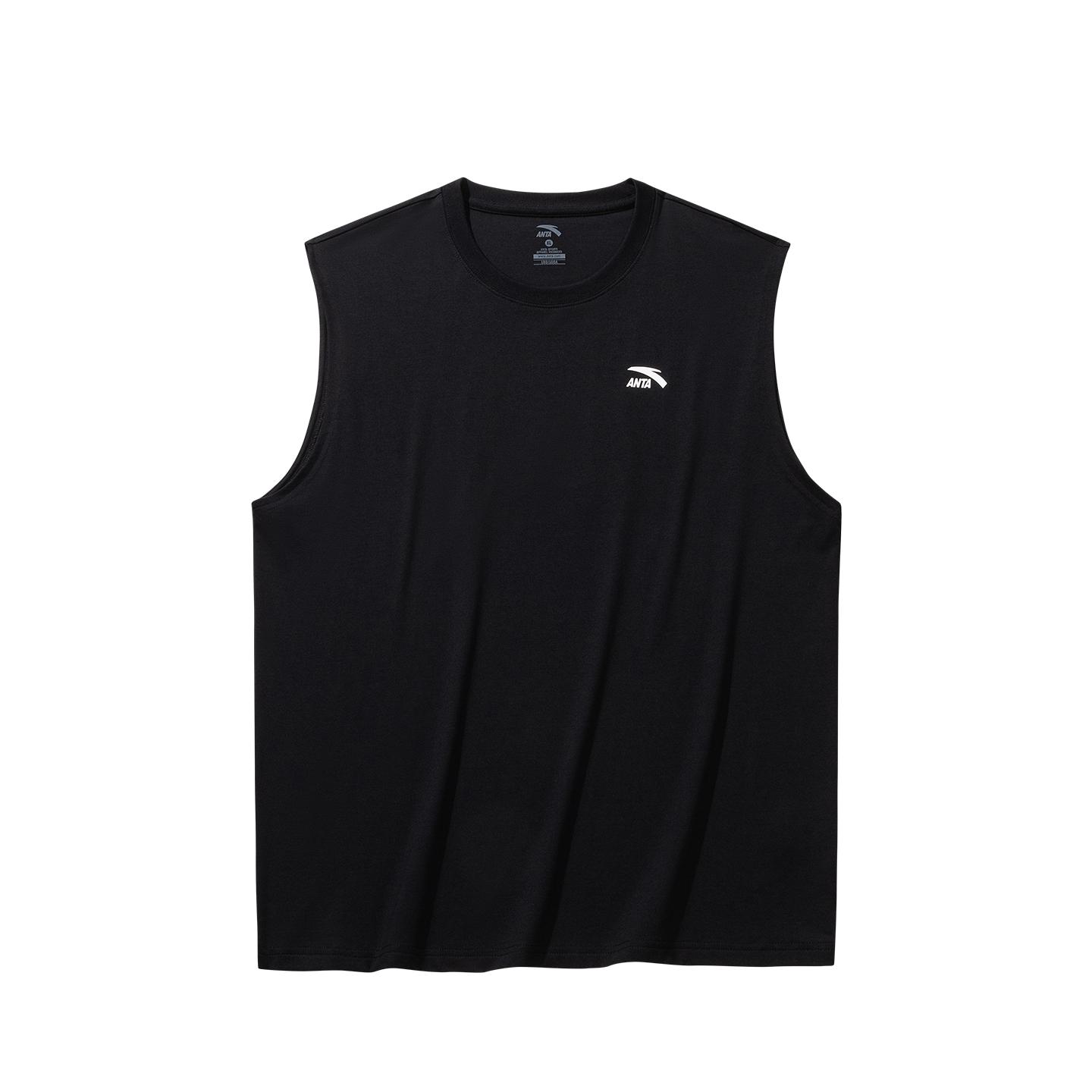 

Anta Mens Knitted Sports Loose Tank Top Summer 2026 Men tops Basic-Black 952628115-2