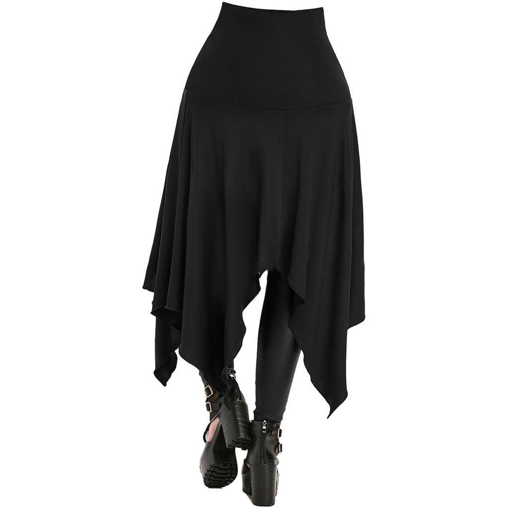 Damen Vintage Röcke Unregelmäßiger Saum Steampunk Langer Rock Gothic Cosplay Kleiderrock