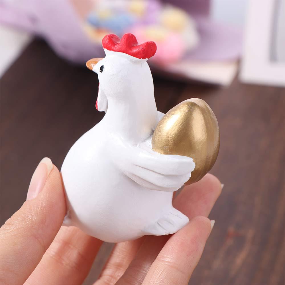 Cute Easter Chicken Egg Figurines Cartoon Animal Sculpture  Outdoor Garden Lawn