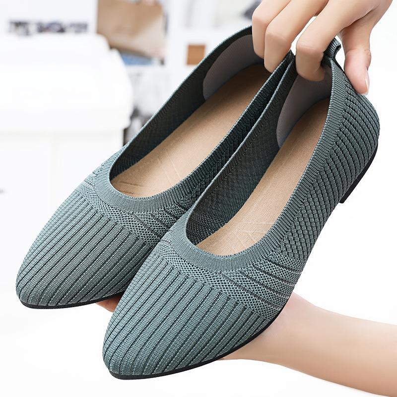 Shoes for Women's Summer New Pointed Toe Flat Shoes Fashionable Single Shoes Shoes Breathable Mother Shoes
