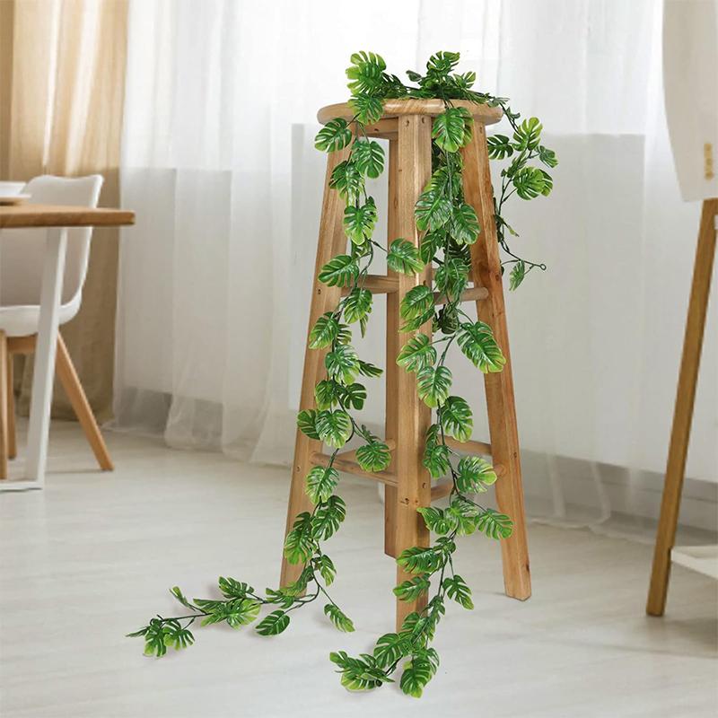 170cm Artificial Hanging Plants Fake Tropical Plants Vines Plastic Monstera Leaves Turtle Leafs for Garden Wedding Home Decor 5