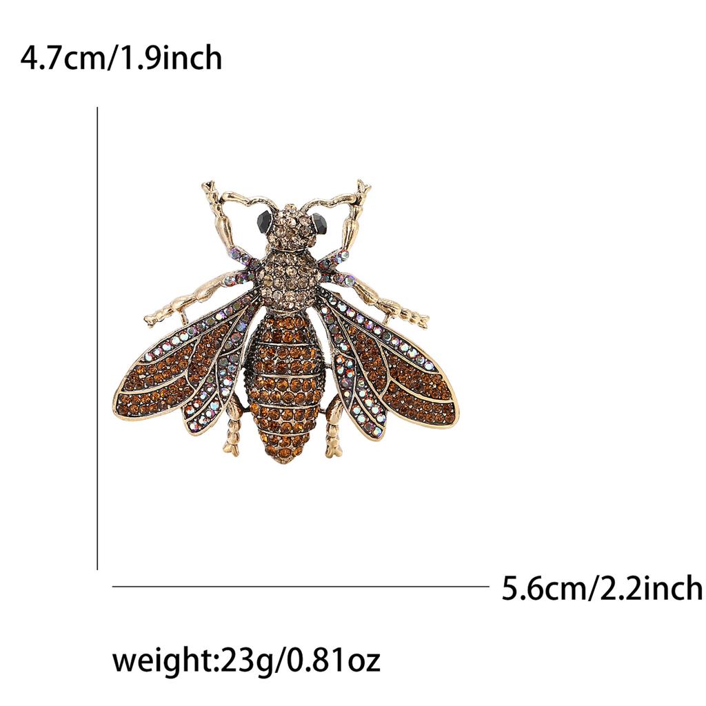 Light Luxury Heavy Industry Alloy Rhinestone Bee Brooch Exquisite Versatile Men'S And Women'S Suit Shirt Corsage Jewelry Pin