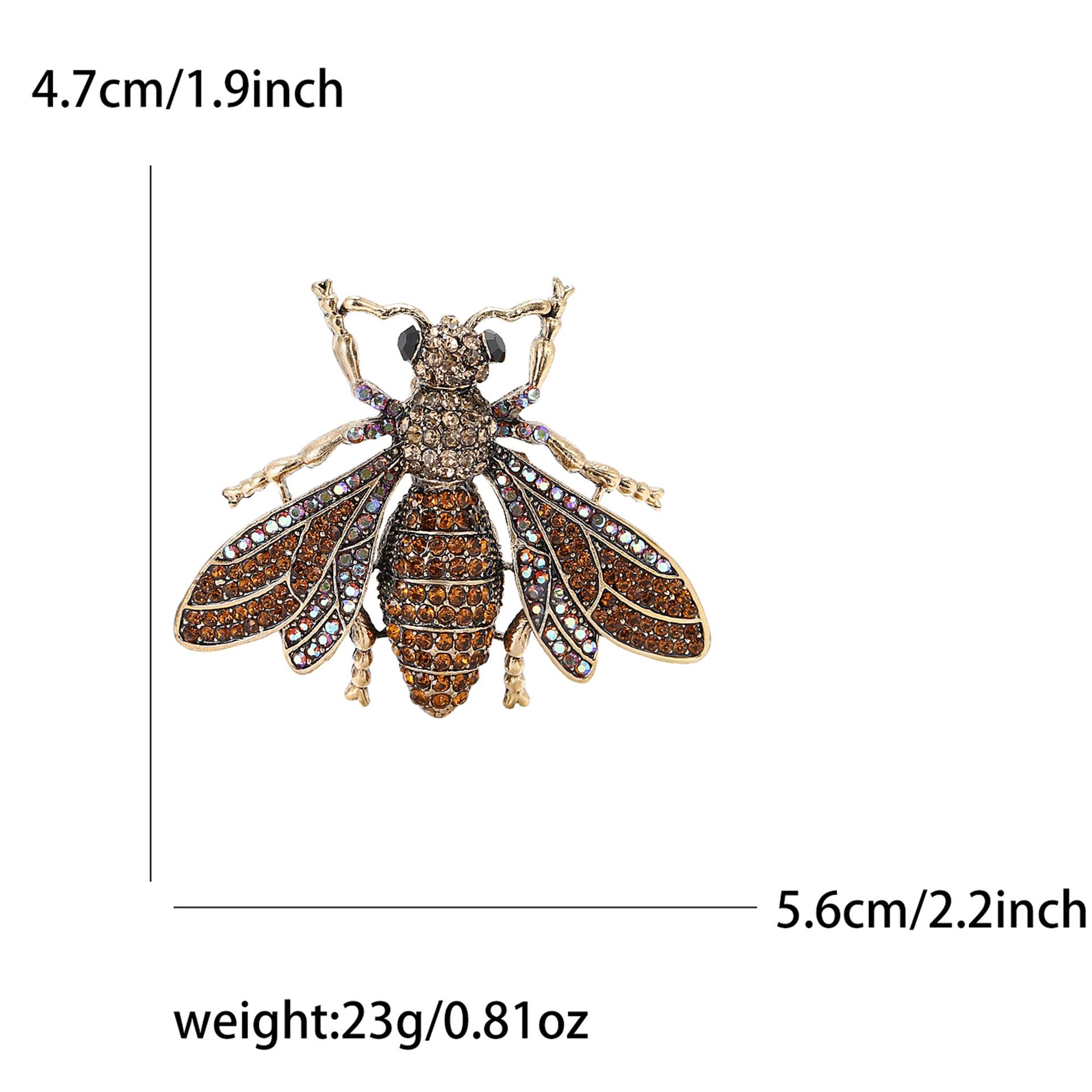 

Легкая роскошная брошь в виде пчелы из тяжелого промышленного сплава со стразами, изысканная универсальная брошь для мужского и женского костюма, рубашки, корсажа, ювелирное украшение