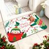 Festive Christmas Door Mat Non Slip Crystal Velvet Carpet for Entryway Bathroom and Living Room Absorbent Rug