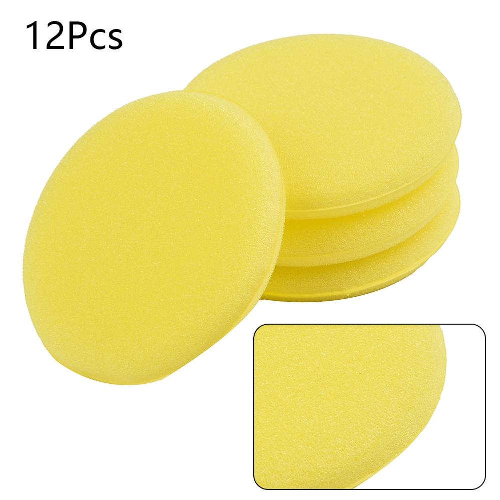 Vehicle Sponge Waxing Yellow 12PCS Applicator Auto Care